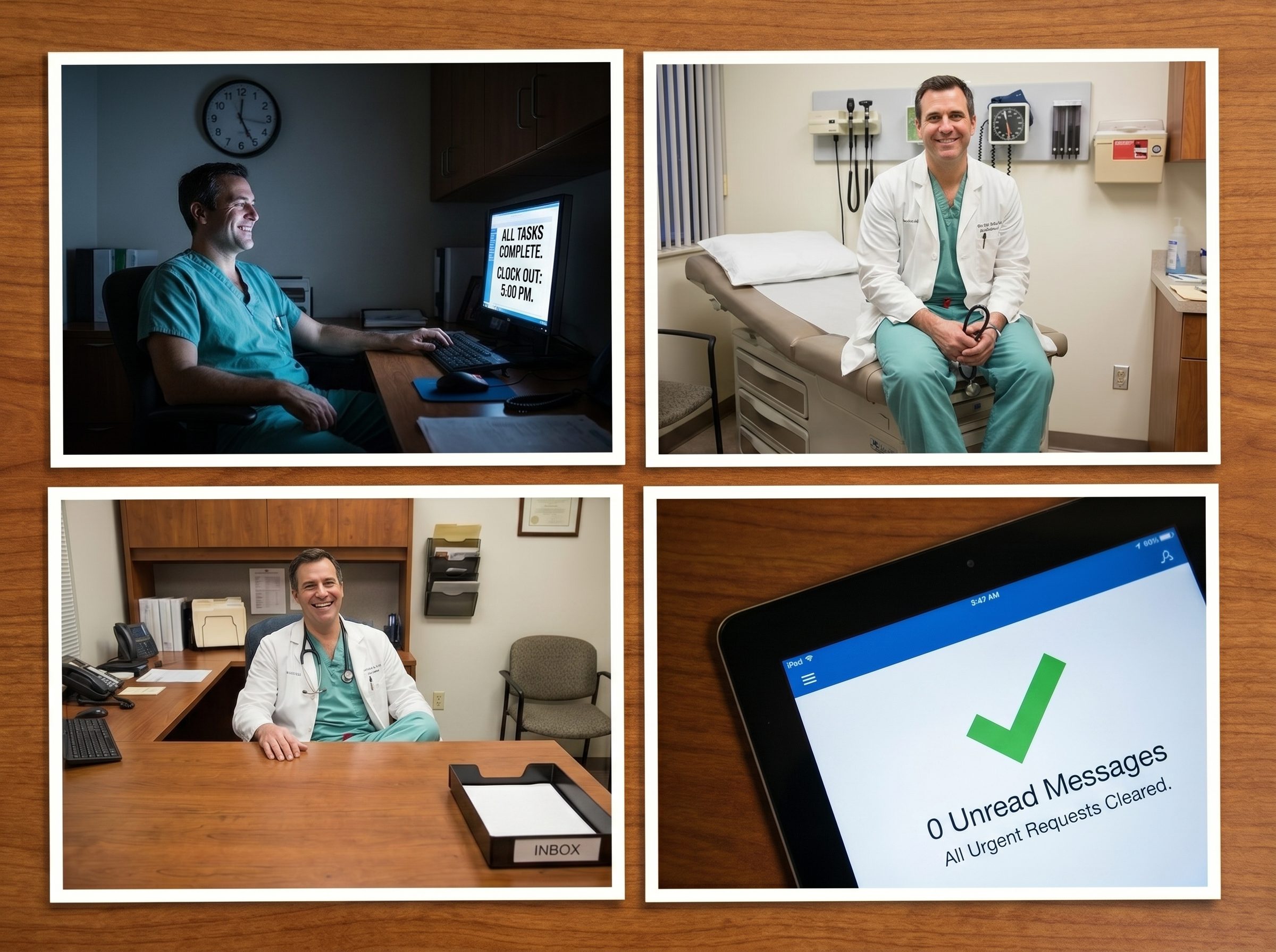 Physician struggling with late night charting and EHR documentation overload